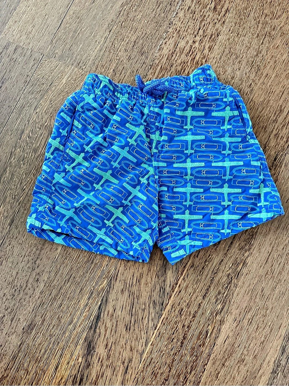 Vilebrequin kids embroidered Saint Barths collab Swim Trunks in Blue Like New